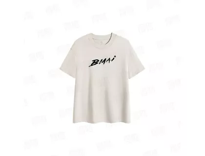 Футболка Bmai хлопок бежевая, бархатная надпись