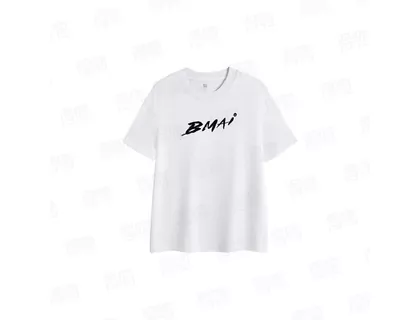 Футболка Bmai хлопок белая, бархатная надпись