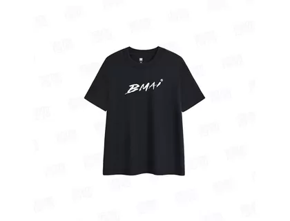 Футболка Bmai хлопок черная, бархатная надпись